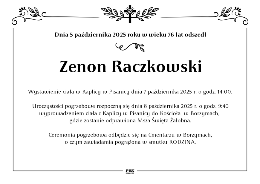Zenon Raczkowski - nekrolog